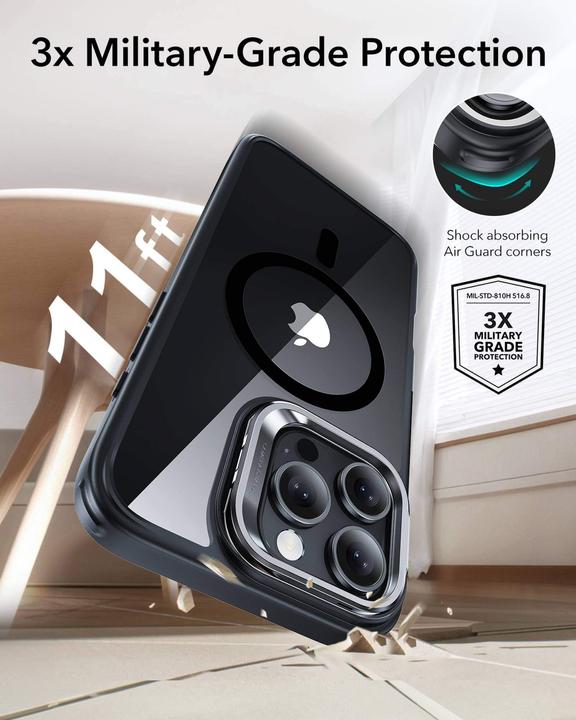 Actual product image ESR Classic Hybrid HaloLock Case with Stash Stand (Apple iPhone 16 Pro)
