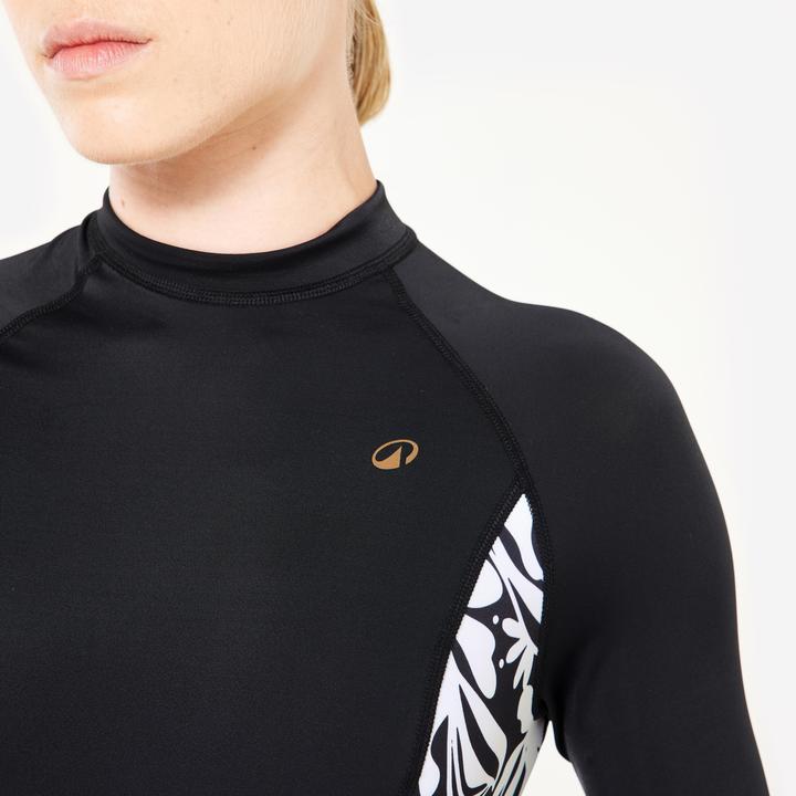 Produktbild Olaian Badeanzug Surfen Damen langarm Dani schwarz/weiss (42)