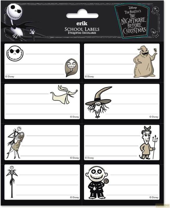 Actual product image Nightmare Before Christmas - School Name Labels