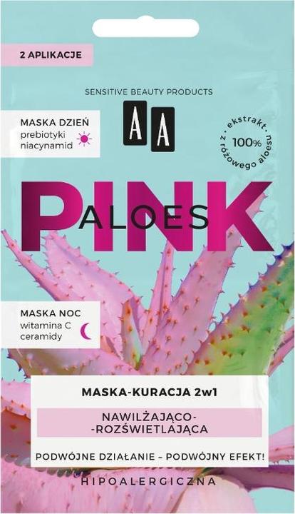 Actual product image Oceanic Aa Aloe Vera Pink Moisturising And Illuminating Mask Day And Night Treatment 2X4G