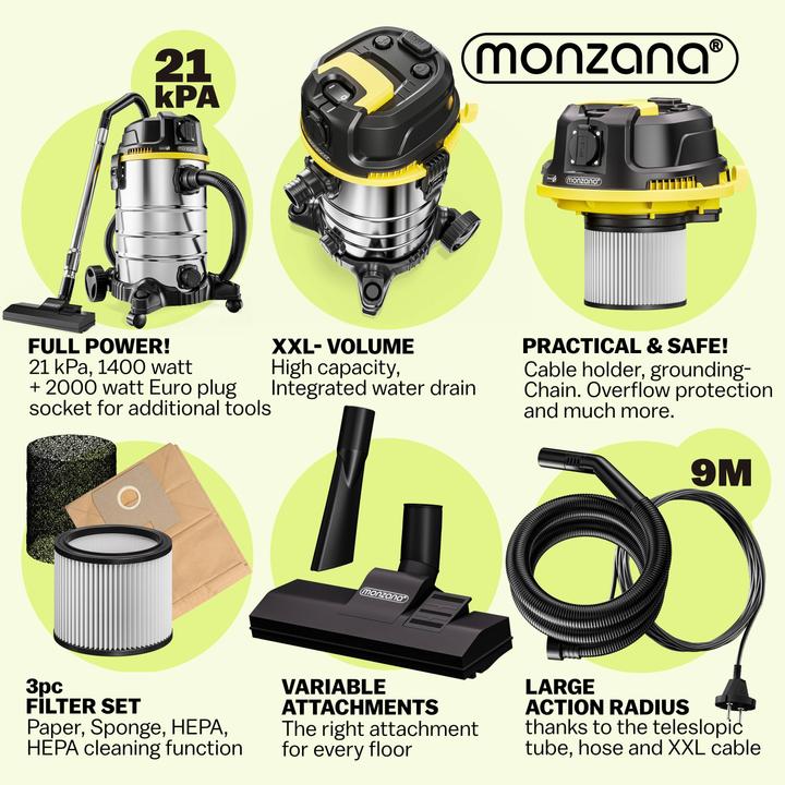 Actual product image Monzana Dry vacuum cleaner (Wet dry vacuum cleaner)