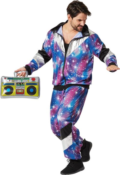 Produktbild tectake Herrenkostüm Retro 80er 90er Jahre Disco Jogginganzug (L)