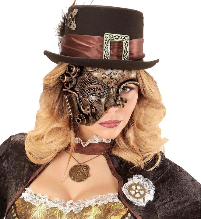 Produktbild Widmann Kupferfarbene Steampunk Halbmaske