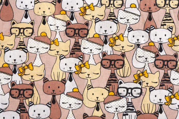 Produktbild VBS Baumwoll-Stoff "Funny Cats", 140 cm breit, Meterware