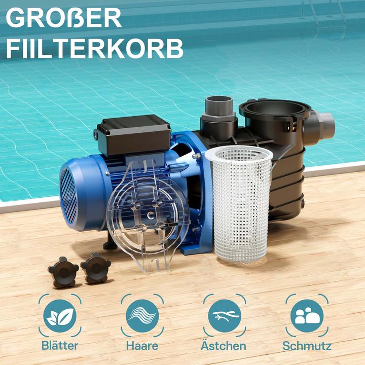 Produktbild Wiltec Pool Pumpe 34800 l/h 3000 W Schwimmbadpumpe Filterpumpe Umwälzpumpe Pool