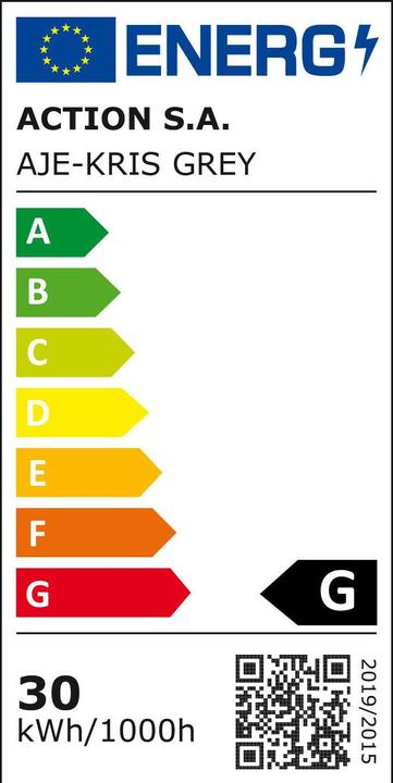 Energy Label Activejet Plafon LED AJE-KRIS Grey + pilot ceiling lighting Non-replaceable bulb(s) A+ (2000 lm)