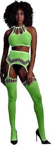 Immagine prodotto Ouch! Two Piece with Crop Top and Stockings - Green - XS/XL (Taglia unica)