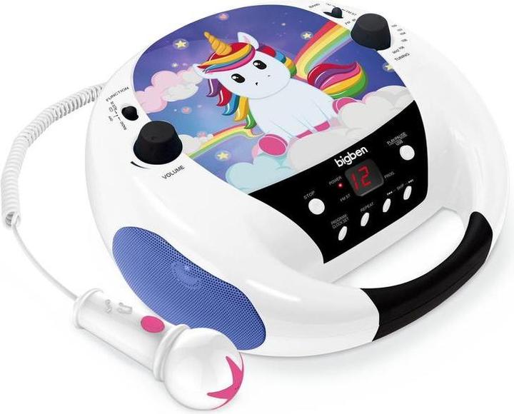 Bigben Lecteur CD portable avec microphone - Licorne/Unicorn - Bleu 2
