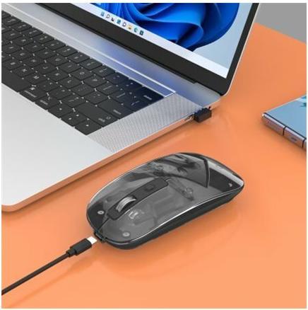 Actual product image Manhattan MH Transparent 4D mouse, Black (Wireless)