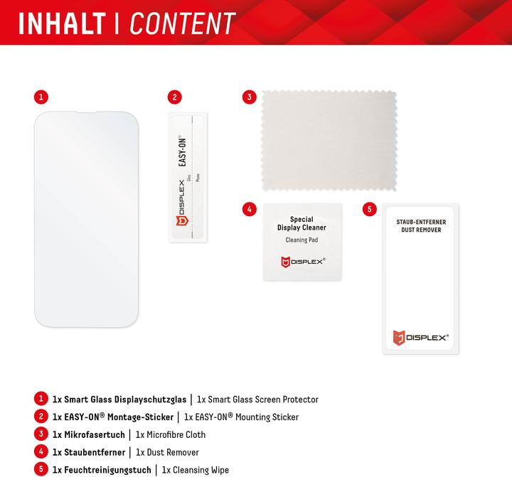 Actual product image Displex Smart Glass, Displayschutzfolie (1 Piece, Xiaomi Redmi Note 12 5G)