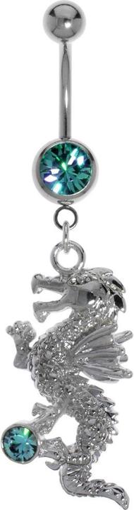 Bijouteria Bauchpiercing (Chirurgenstahl 316L, Kristall, Messing rhodiniert)
