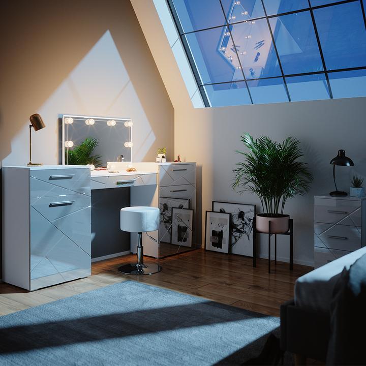 Produktbild Vicco Irma mit Hocker und Beleuchtung (190 x 90 x 39 cm)