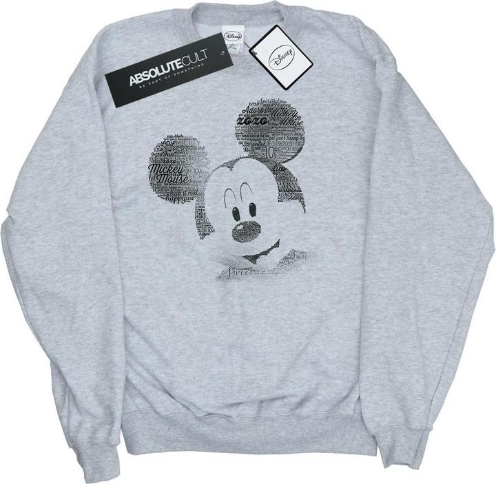 Disney Mickey Mouse Text Face Sweatshirt