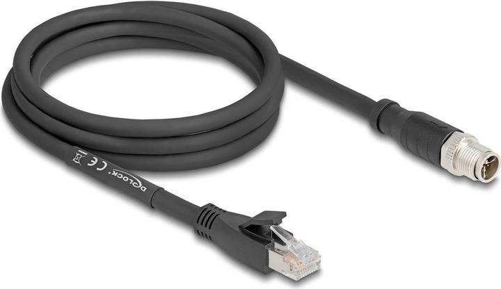 Produktbild Delock M12 Kabel X-kodiert 8 Pin Stecker zu RJ45 Stecker Cat (S/FTP, CAT5e, 2 m)
