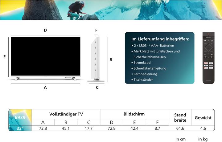Actual product image Philips 32PFS6939/12 (32", LED, Full HD, 2024)