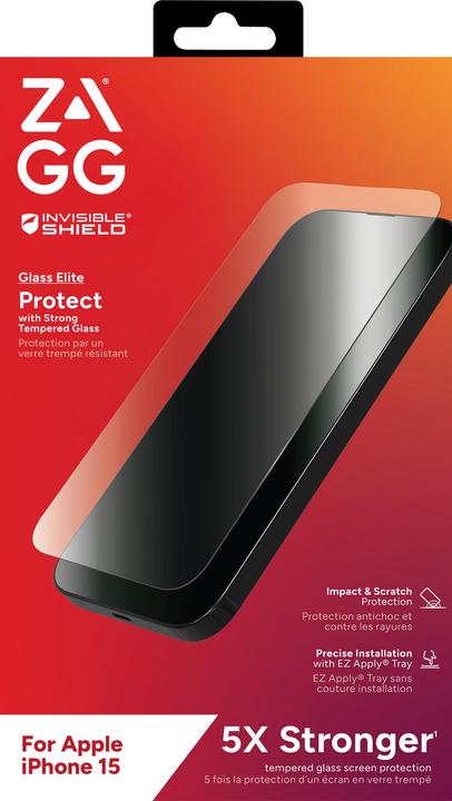 Produktbild Zagg Invisibleshield Glass Elite Am (1 Stück, Apple iPhone 15)