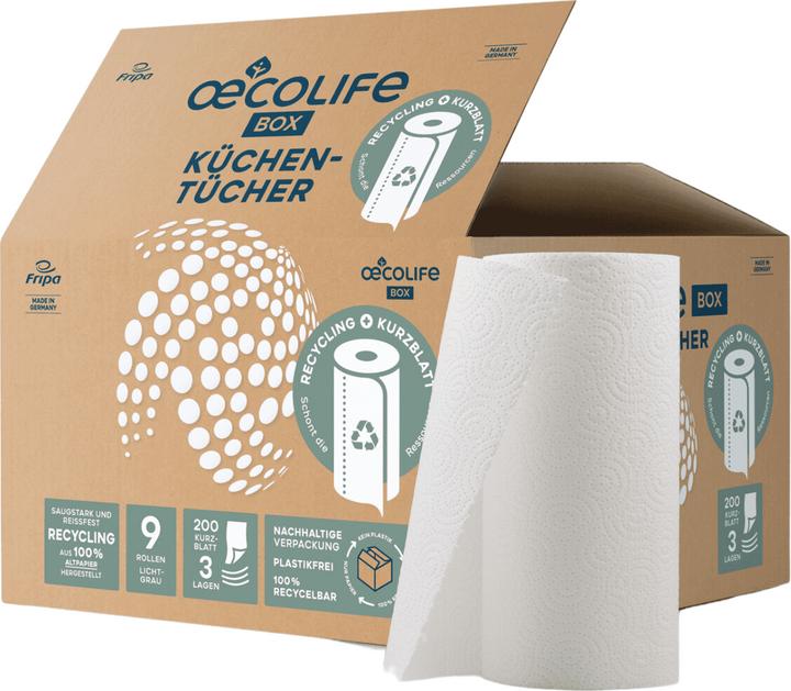 Produktbild Oecolife Küchentücher Box RECYCLING XXL (9 x)