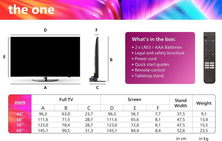 Image du produit Philips 55PUS8909/12 (55", PUS8909, LED, 4K, 2024)