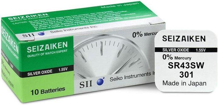 Actual product image Seiko 301 / SR43SW - 10 button cells (10 pcs., 120 mAh)