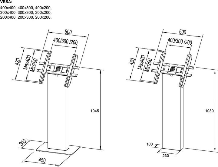 Produktbild DSS Indoor Kiosk 15-32", Metall, schwarz/5483