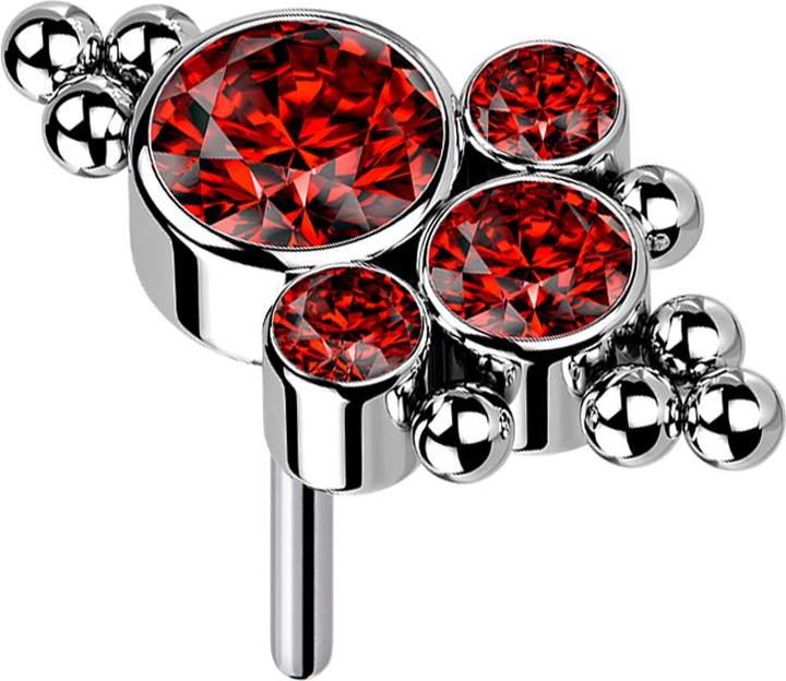 Immagine prodotto Star Piercing Baubles d'argento Threadless con quattro cristalli rossi (64, Acciaio)