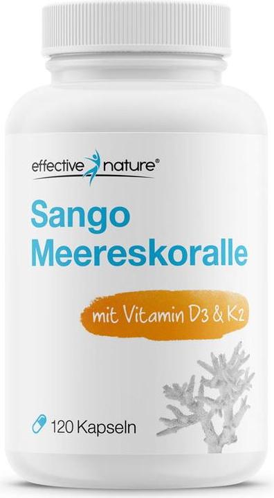 Image du produit Effective Nature Corail de mer Sango Vitamine D3 K2 (120 pièce(s), Capsules)