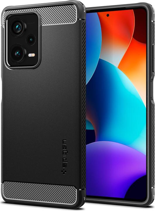 Actual product image Spigen Rugged Armor Xiaomi Redmi Note 12 Pro+ Plus 5g Matte Black (Xiaomi Redmi Note 12 Pro+)