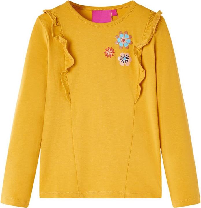 Image du produit VidaXL T-shirt manches longues enfant ocre foncé 116,Matériau : 95 (116)