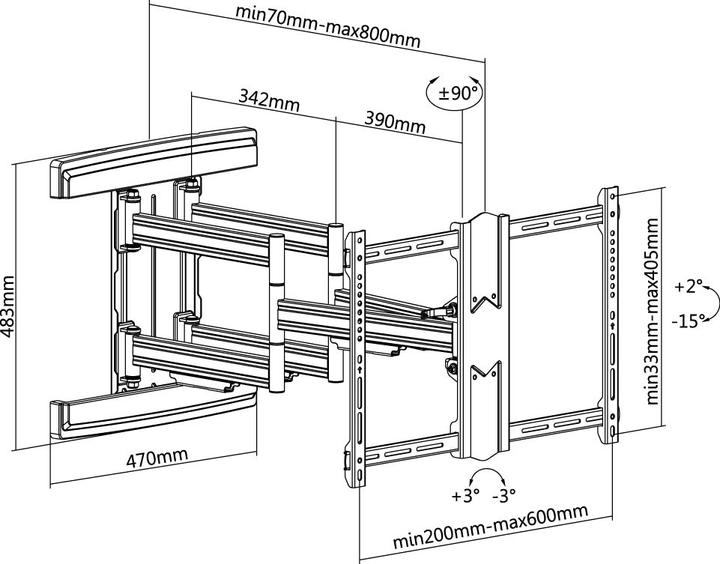 Produktbild Goobay Pro Fullmotion (Wand, 70", 70 kg)