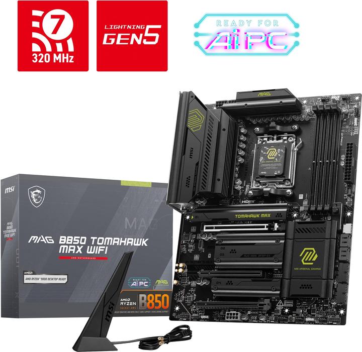 Immagine prodotto MSI MAG B850 Tomahawk Max WIFI (AM5, AMD B850, ATX)