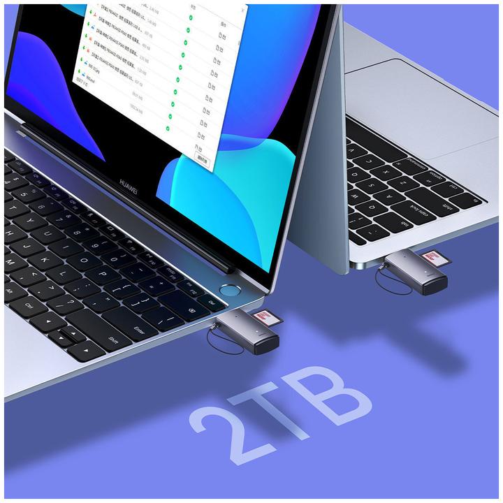 Image du produit Baseus Lite Series Lecteur de cartes USB-A vers SD/TF Gris (USB 3.0)
