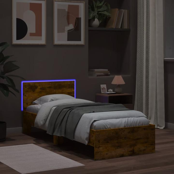 Produktbild VidaXL Bettgestell mit Kopfteil und LED-Beleuchtung (160 x 200 cm)