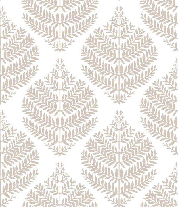 Roommates PEEL & STICK Wallpaper - Hygge Farn Damast Taupe