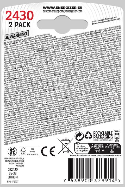 Produktbild Energizer CR2430 Lithium (2 Stk., CR2430, 320 mAh)