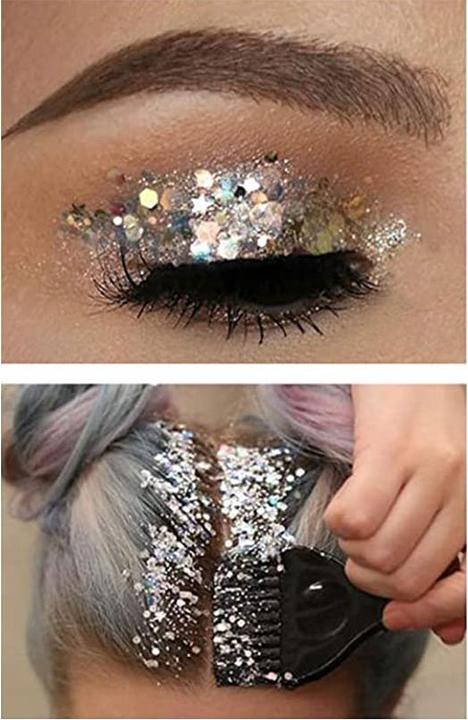 Immagine prodotto Noya Holographisches Festival Gesichts- und Körper Glitzer Selbstklebende Glitter Gel Lidschatten