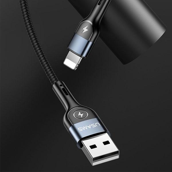 Produktbild Usams USB USB-A Cable - Lightning 1.2m Black (63800-uu) (1.20 m, USB 3.0)