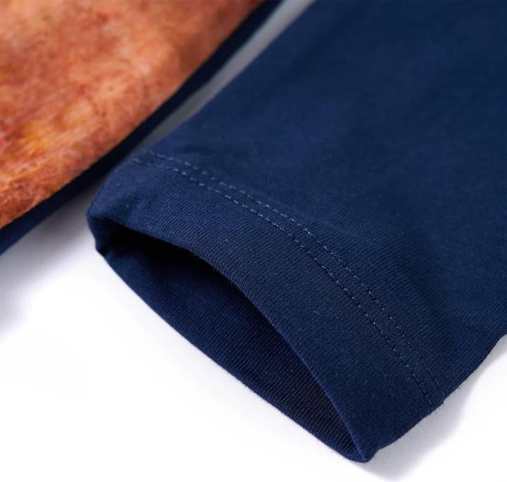 Image du produit VidaXL Robe enfant manches longues bleu marine 116,Matériau de la robe (116)