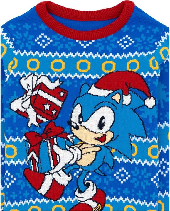 Actual product image Sonic The Hedgehog Childrens/Kids Knitted Christmas Jumper (128)