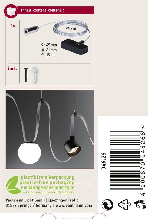 Image du produit Paulmann Gurt-System ULine Gurt-Abhängung