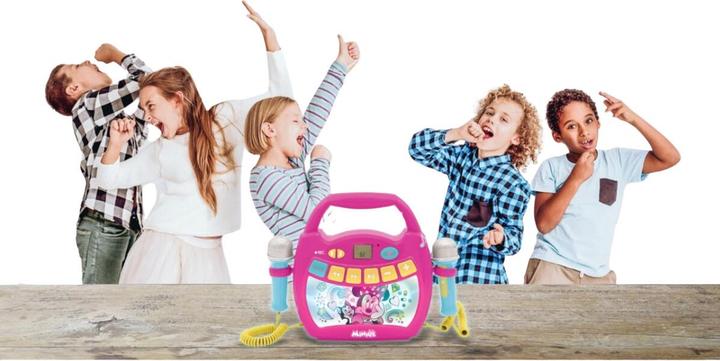 Produktbild Lexibook Minnie Mouse Bluetooth Lautsprecher mit Lichteffekte und Mikrofonen, Batterie wiederaufladbar