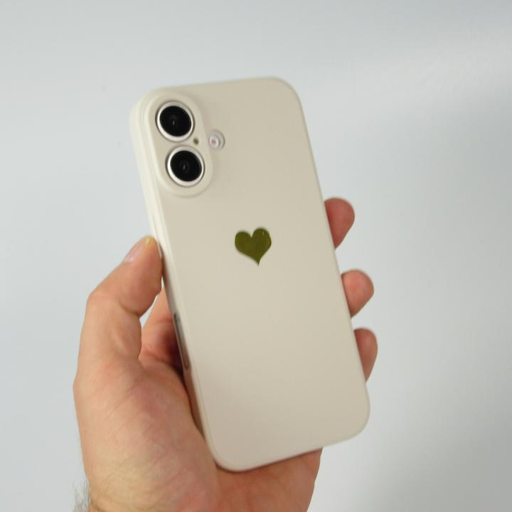 Produktbild PhoneLook Hülle Silikon Mat Herz gold (Apple iPhone 16)