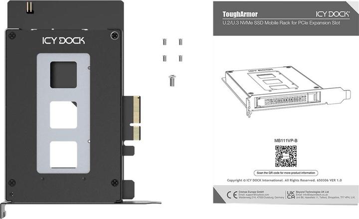 Produktbild Icydock ICY DOCK Wechselrahmen U.2/U.3 NVMe SSD f. PCIe Slot