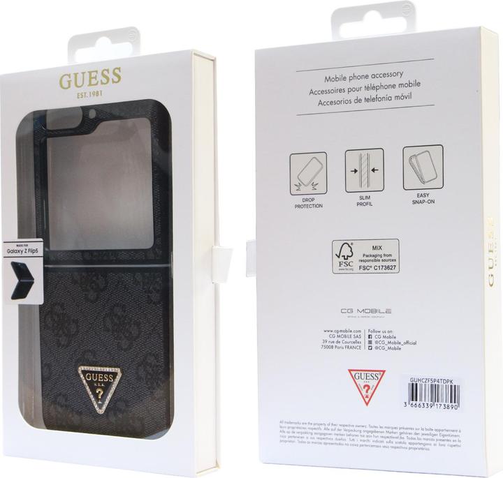 Image du produit Guess 4G Triangle Case Metal Logo pour F731B Samsung Galaxy Z Flip5 - noir (Samsung Galaxy Z Flip5)