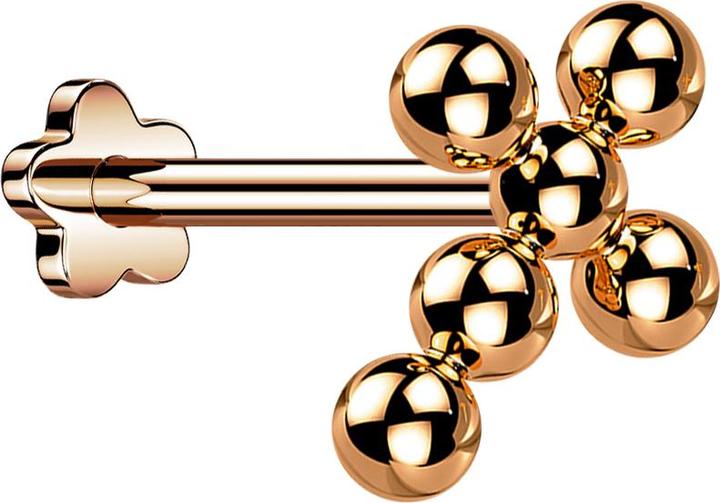 Produktbild Star Piercing Micro Threadless Labret silber Zylinder Flach mit Opal weiss (Chirurgenstahl 316Lohne Messing, ohne MessingTitan G23)