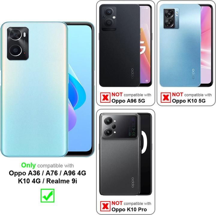 Productafbeelding Cadorabo Classy Book Case voor Oppo A36 / A76 / A96 4G / K10 4G / Realme 9i (Realme 9i, Oppo A76, Oppo A36)