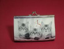 Image du produit Kögler Poche, rond, trois chatons, rétro, 12x5x8cm