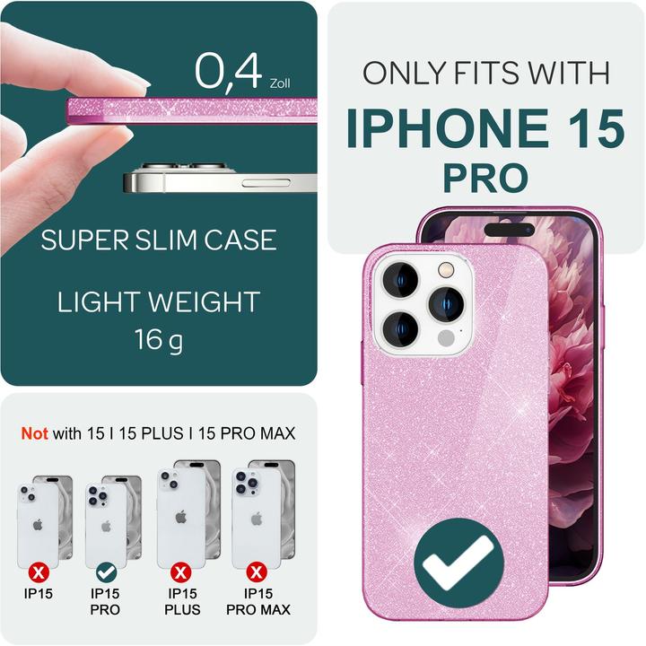 Produktbild Nalia Glitzer Hülle (Apple iPhone 15 Pro)