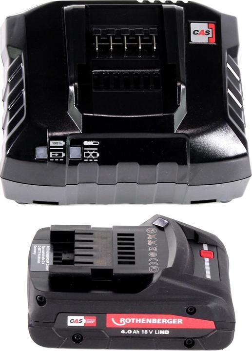 Actual product image Rothenberger Battery set 18V LiHD with 1x battery 4.0Ah ( 1000002548 ) + charger ( 1000001654 ) (18 V)