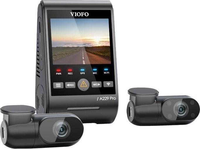 Produktbild Viofo A229 Pro 3CH (WLAN, Beschleunigungssensor, Nachtsicht, GPS-Empfänger, Eingebautes Mikrofon, Eingebautes Display, 4K)