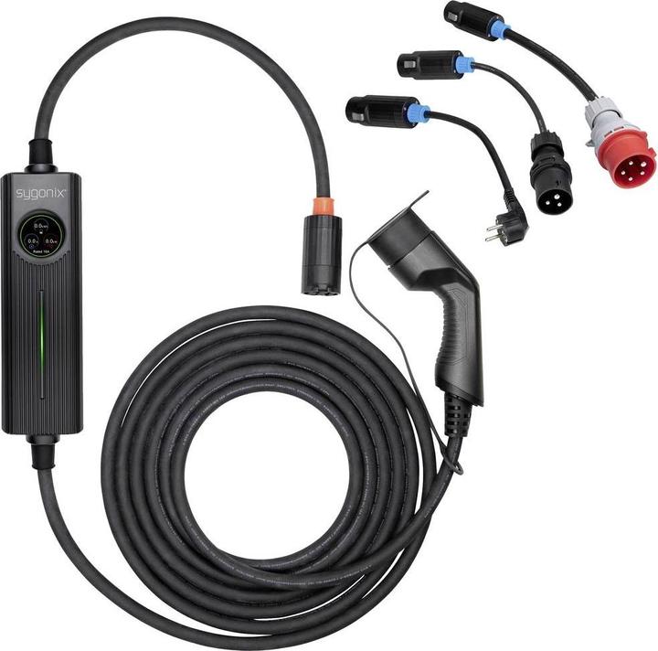 Produktbild Sygonix Mobile Ladestation Typ 2 Mode 2 16A Anzahl Anschlüsse 1 11kW (Typ 2, 11 kW, 16 A, Typ 2)